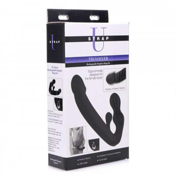 Tri-Volver Rechargeable Strapless Strap On (packaged)
