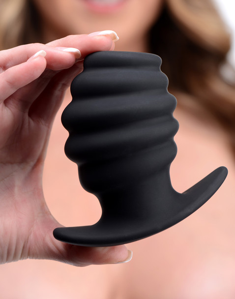 Hive Ass Tunnel Silicone Ribbed Hollow Anal Plug - Large (AF982-Large)