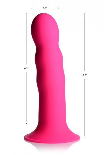 Squeezable Wavy Dildo - Pink