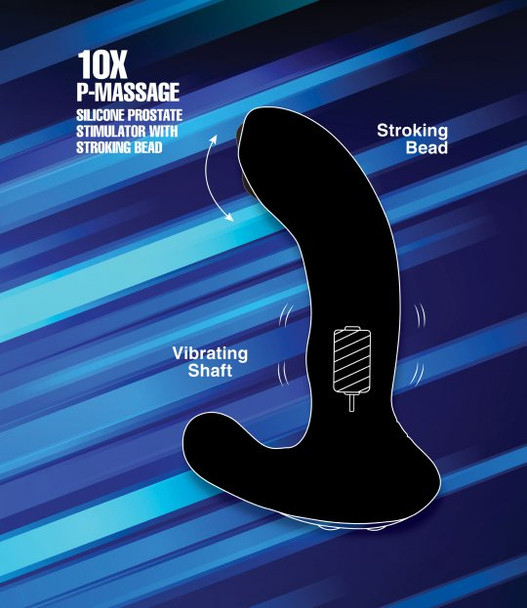 10X P-Massage Silicone Prostate Stimulator with Stroking Bead