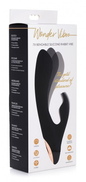 7X Bendable Silicone Rabbit Vibrator (packaged)