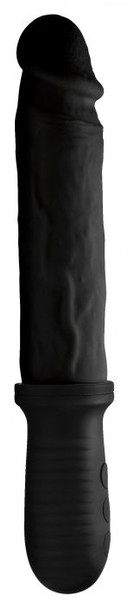 8X Auto Pounder Vibrating and Thrusting Dildo with Handle - Black