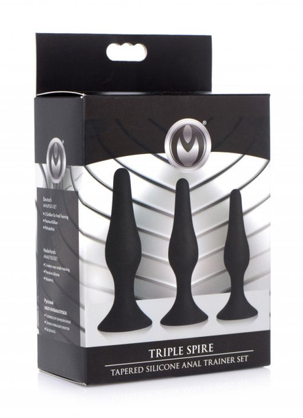 Triple Spire Tapered Silicone Anal Trainer Set (packaged)