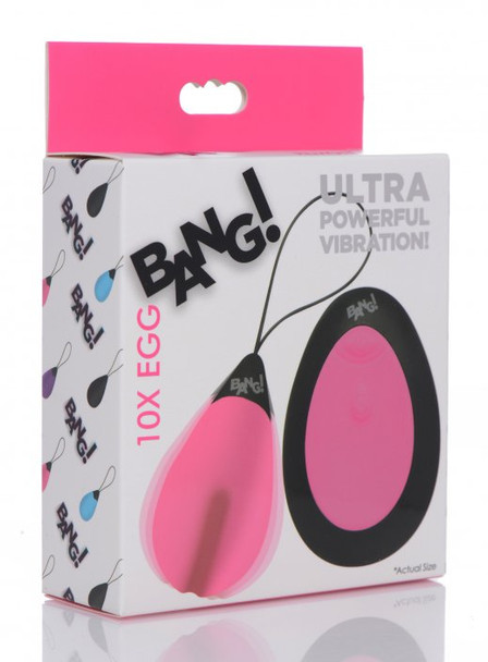 10X Silicone Vibrating Egg - Pink (packaged)