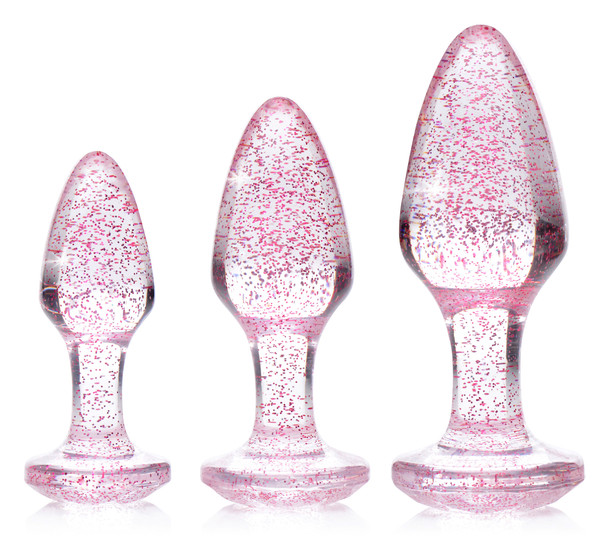 Glitter Gem Anal Plug Set - Pink (AG587-Pink)