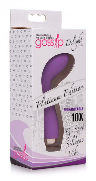 10X Delight G-Spot Silicone Vibrator - Purple (packaged)
