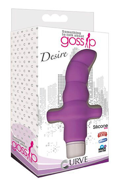 Desire Silicone Vibrating Anal Probe- Purple (packaged)