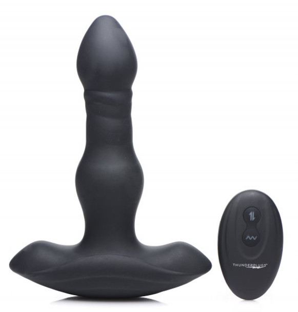 Vibrating and Thrusting Remote Control Silicone Anal Plug