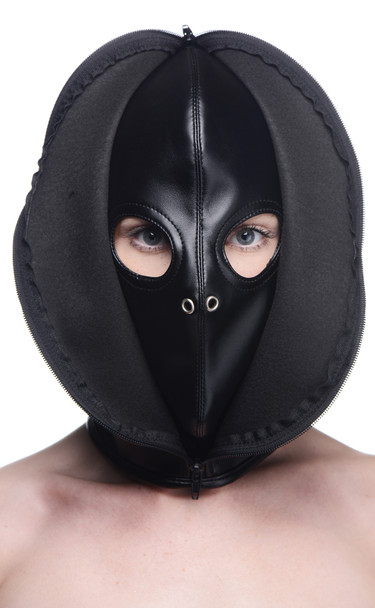 Zip Front Bondage Hood (AG697)