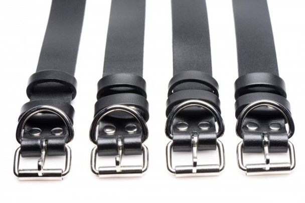 4 Pack Leather Locking Bondage Straps