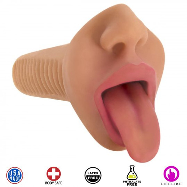 Mistress Selene Vibrating Mouth Stroker- Tan