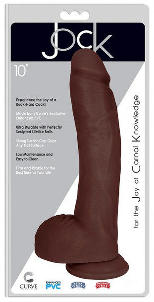 JOCK 10 Inch Dong with Balls Brown (packaged)