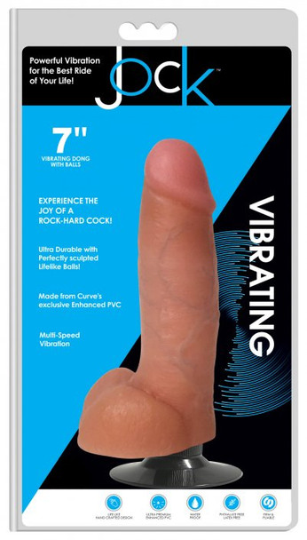 JOCK 7 Inch Vibrating Dong with Balls (packaged)