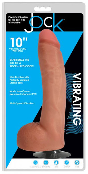 JOCK 10 Inch Vibrating Dong with Balls (packaged)