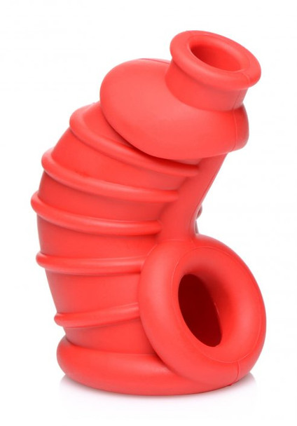 Red Chamber Silicone Chastity Cage