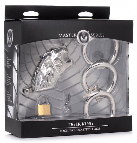 Tiger King Locking Chastity Cage (packaged)