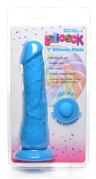 7 Inch Silicone Dildo - Berry (packaged)