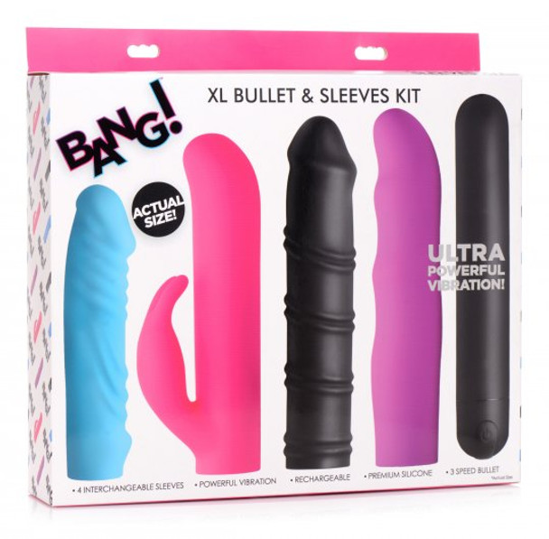 4-In-1 XL Silicone Bullet and Sleeves Kit (packaged)