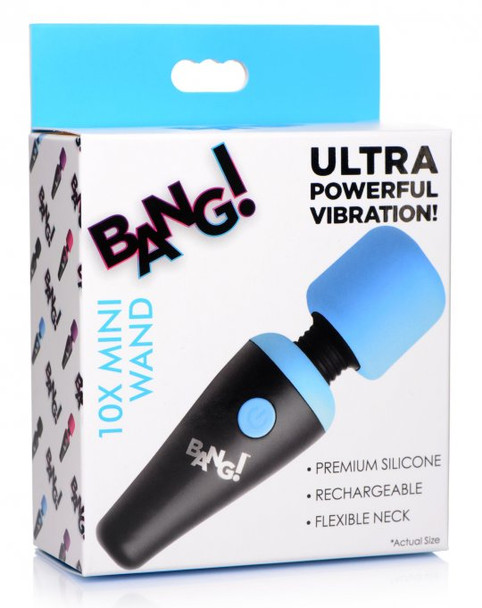 10X Ultra Powerful Silicone Mini Wand - Blue (packaged)