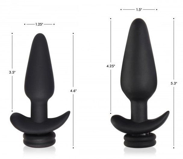 Large Vibrating Anal Plug with Interchangeable Fox Tail - White