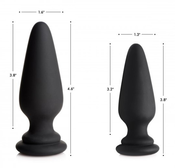 Small Anal Plug with Interchangeable Fox Tail - Black