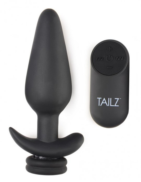 Interchangeable 10X Vibrating Large Silicone Anal Plug with Remote