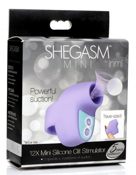 12X Mini Silicone Clit Stimulator - Purple (packaged)