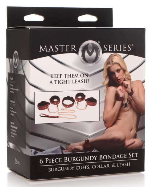 6 Piece Burgandy Bondage Set (packaged)