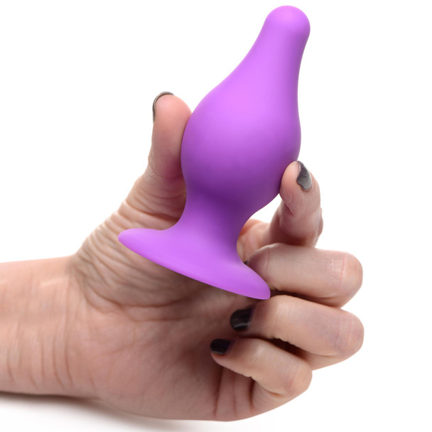 Squeezable Tapered Medium Anal Plug - Purple (AH012-Med)