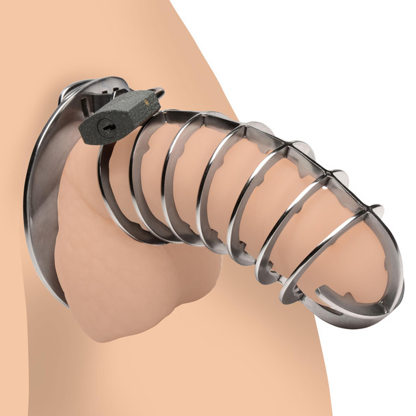 Stainless Steel Spiked Chastity Cage (AG884)