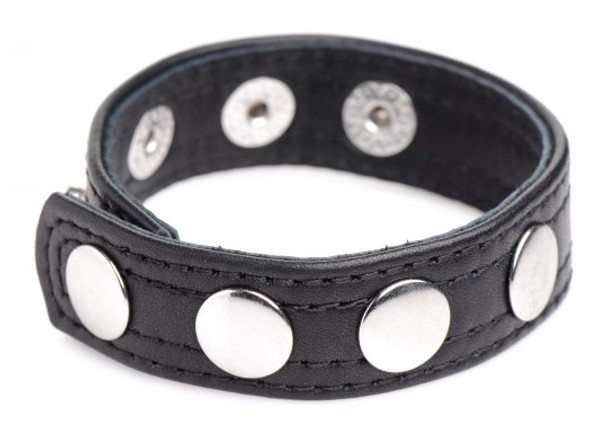 Leather Speed Snap Cock Ring - Black