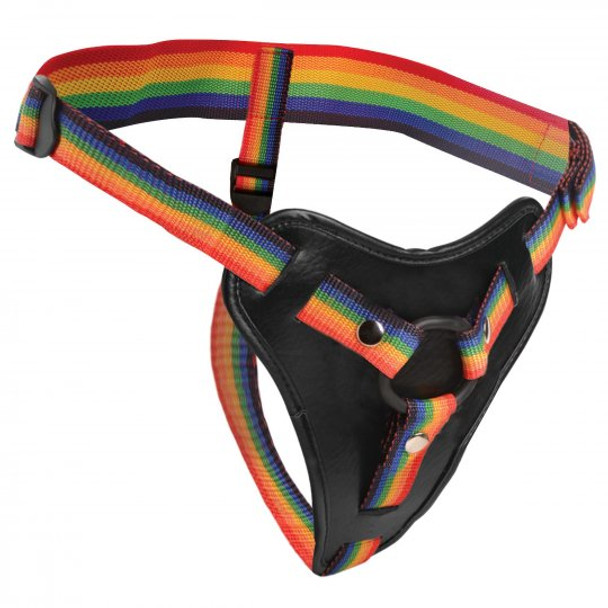 Rainbow Strap On Harness with Silicone O-Rings