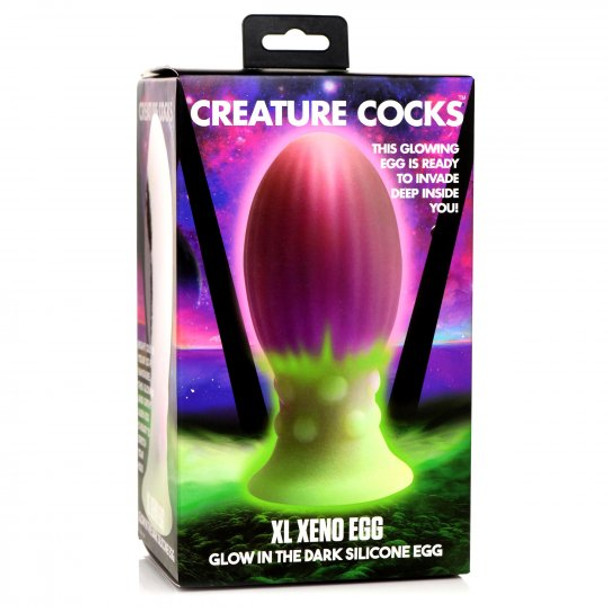 Xeno Egg Glow in the Dark Silicone Egg - XL (packaged)