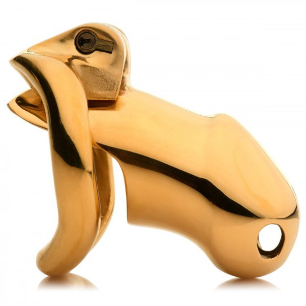 Midas 18K Gold-Plated Locking Chastity Cage