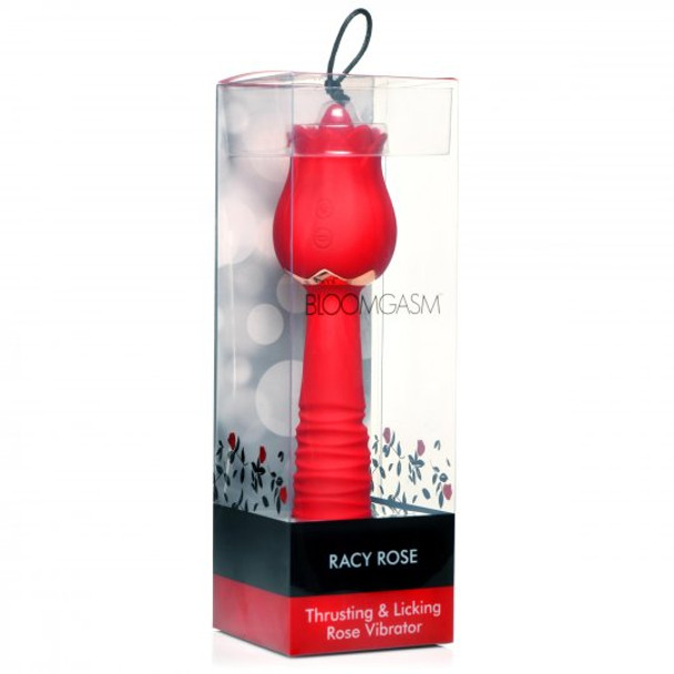 Racy Rose Thrusting and Licking Rose Vibrator (packaged)