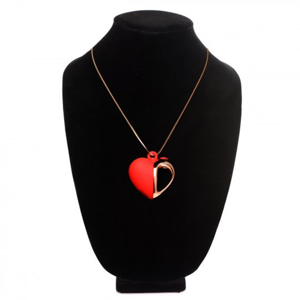 10X Vibrating Silicone Heart Necklace