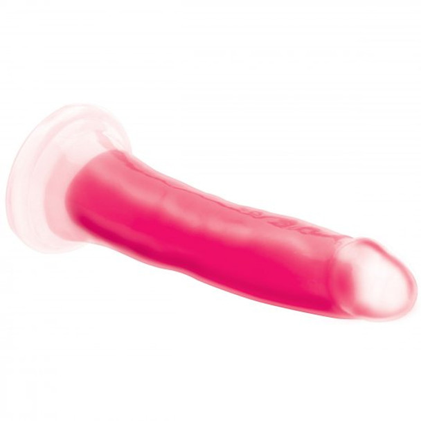 7 Inch Glow-in-the-Dark Silicone Dildo - Pink