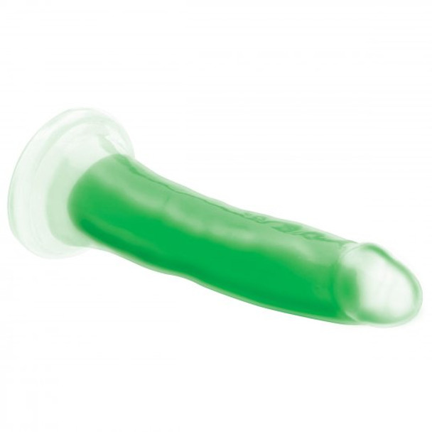 7 Inch Glow-in-the-Dark Silicone Dildo - Green