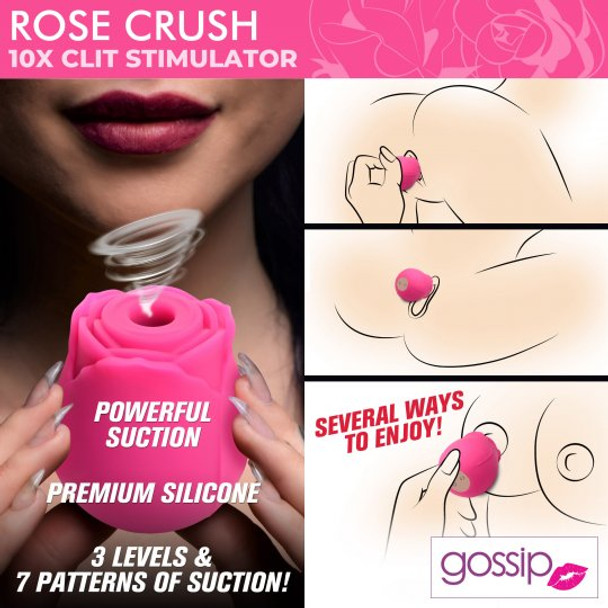 10X Rose Crush Silicone Clitoral Stimulator