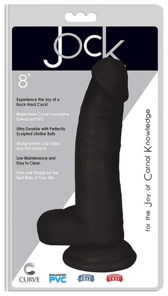 JOCK 8 Inch Dong with Balls Black (packaged)