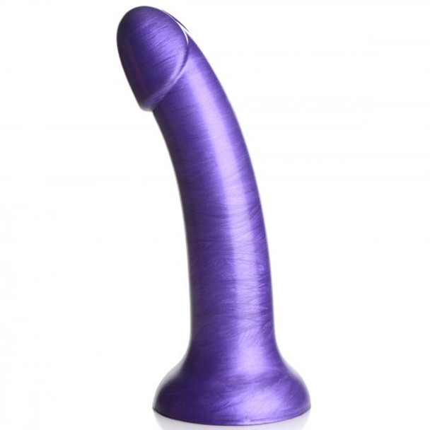 Metallic Silicone 7 Inch Dildo - Purple