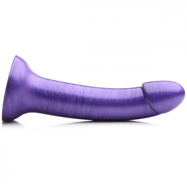 Metallic Silicone 7 Inch Dildo - Purple