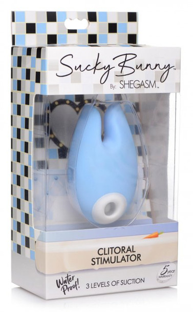 Sucky Bunny Silicone Clitoral Stimulator - Blue (packaged)
