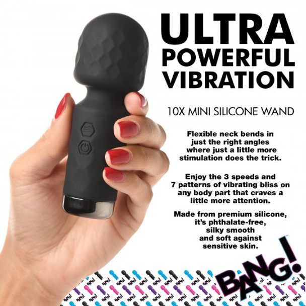 10X Mini Silicone Wand - Black