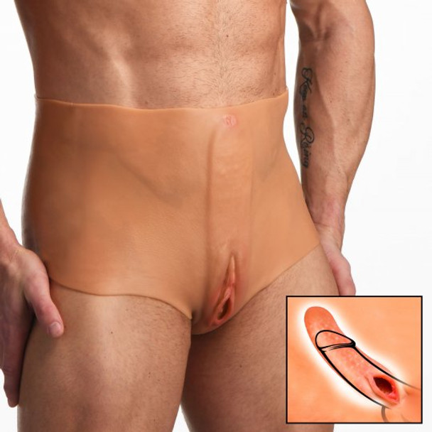 Pussy Panties Silicone Vagina + Ass Panties - Small
