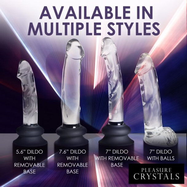 Glass Dildo with Silicone Base - 7.6 Inch