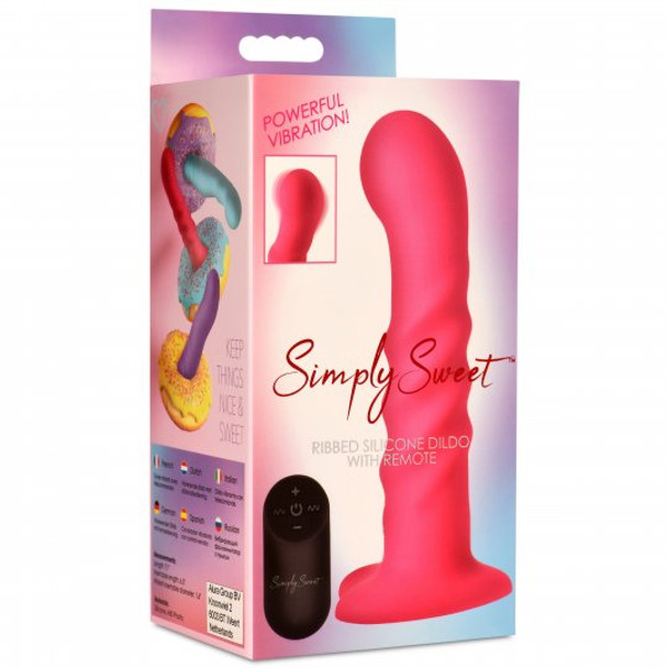 21X Vibrating Ribbed Silicone Dildo (packaged)