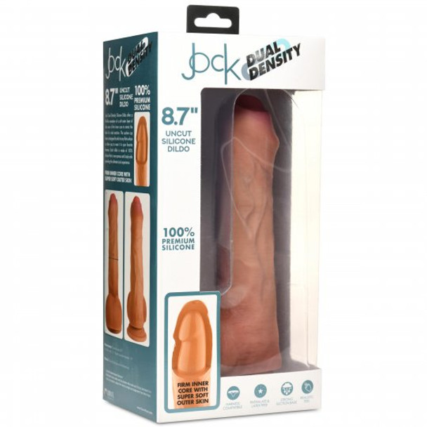 8.7 Inch Dual Density Uncut Dildo with Balls (packaged)