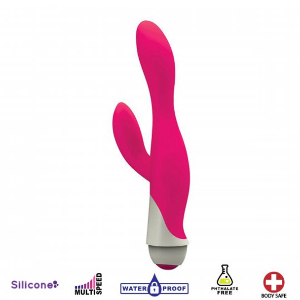 Serena 7 Speed Silicone Rabbit Vibe - Pink