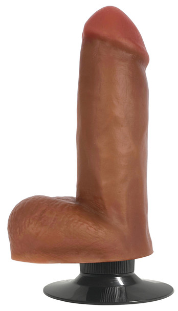 Jock Dark Bareskin Vibrating Dildo with Balls - 6 Inch (CN-09-0641-12)